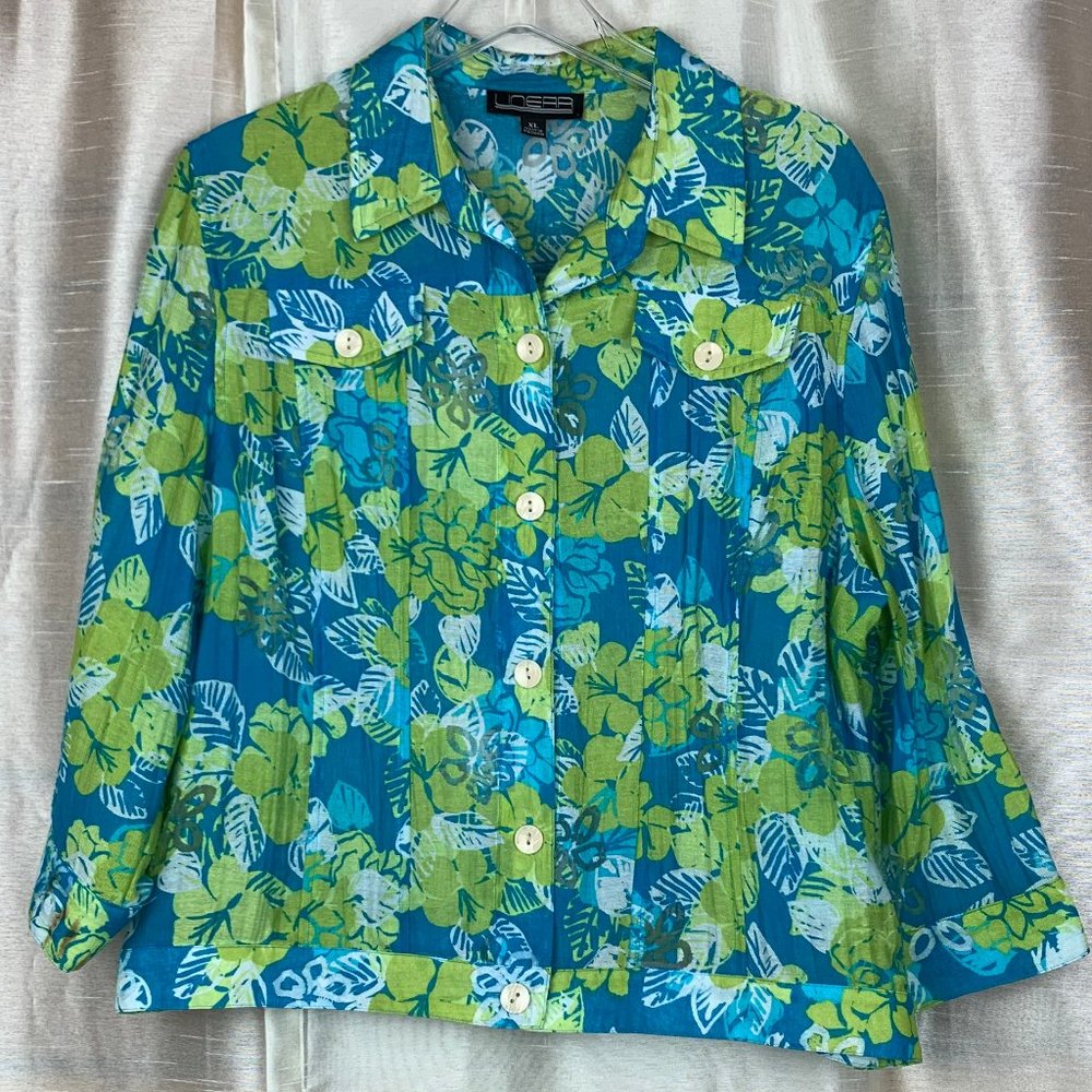 LINEAR “Denim Jacket Style” Shacket Blue/Green